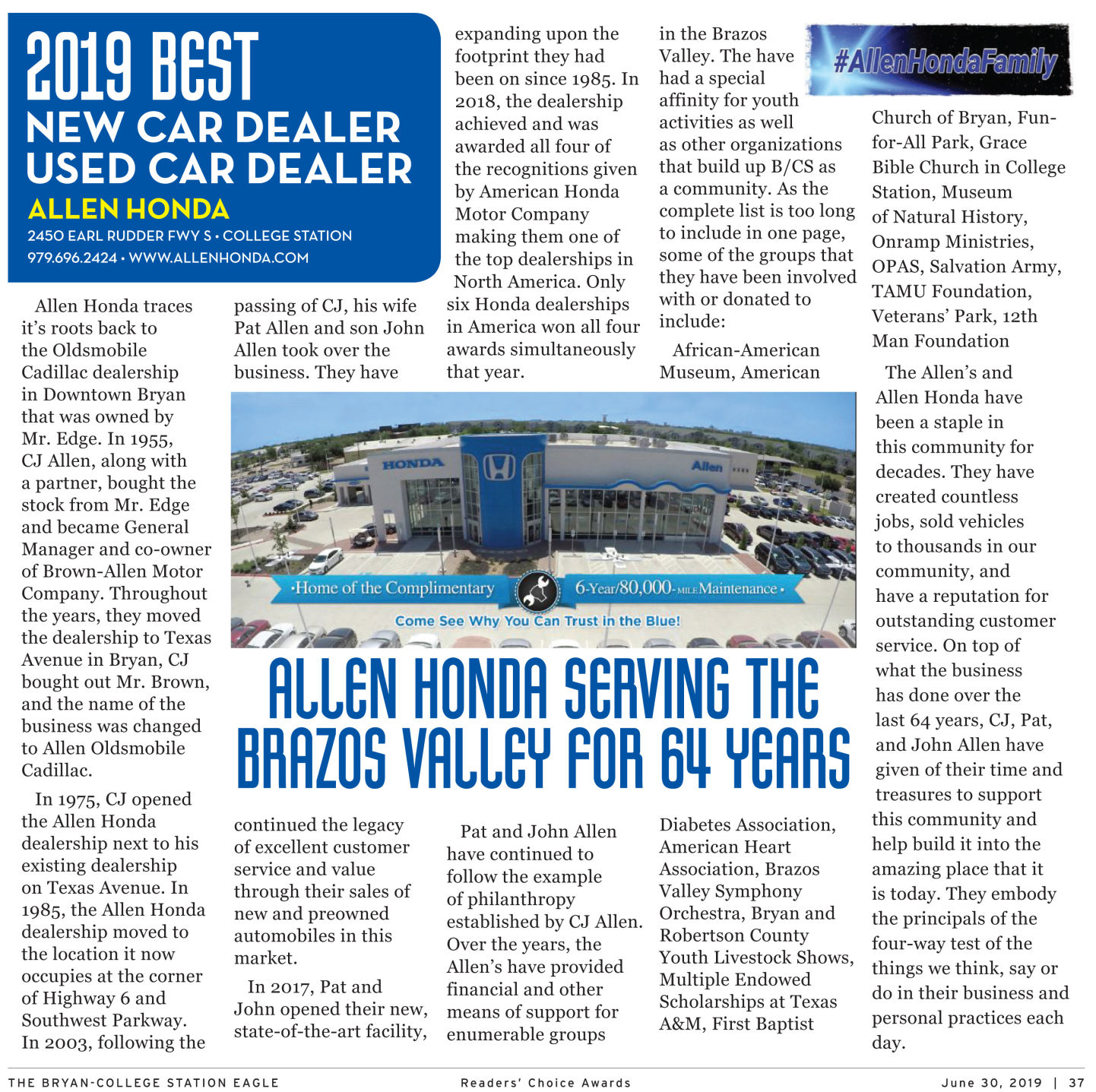 The Eagle Readers' Choice Award 2019